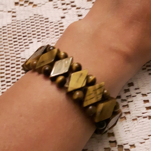 Beaded tigereye Stone stretchy bracelet - Picture 6 of 9